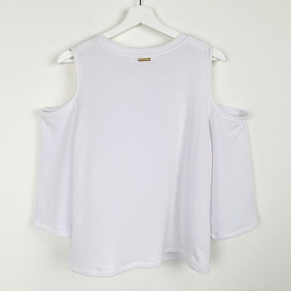 NWT Michael Kors Cold Shoulder Button Down Top Size L - Picture 5 of 11